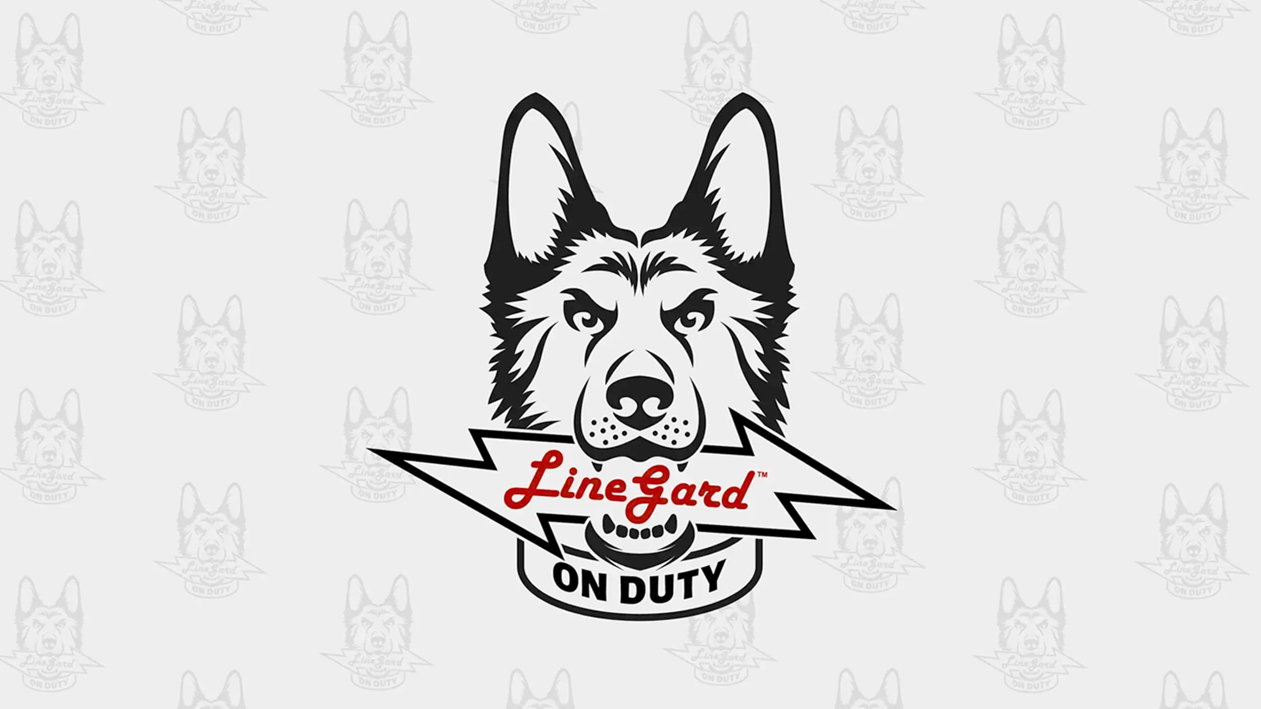 image of North Shore Safety mascot: the drawing of a dog holding a lightning bolt in it's mouth